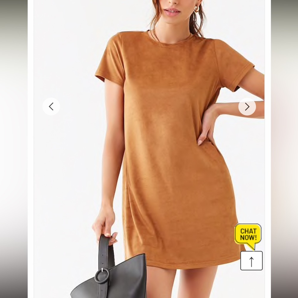 Faux Suede T-Shirt Dress